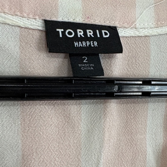 Torrid Blush Pink Striped Blouse - Picture 6 of 10